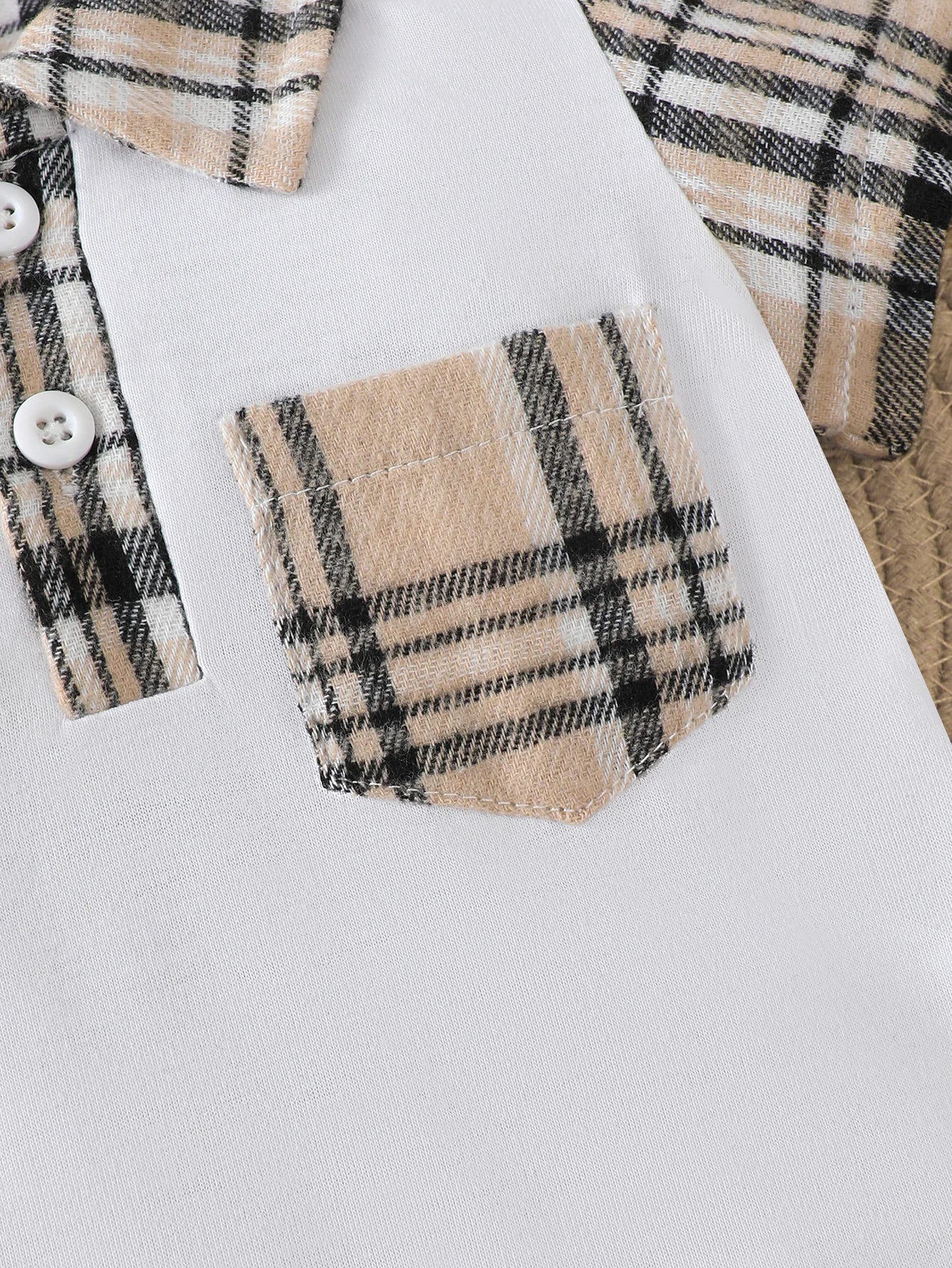 Baby-Jumpsuit, Sommer, kariert, kurze Ärmel