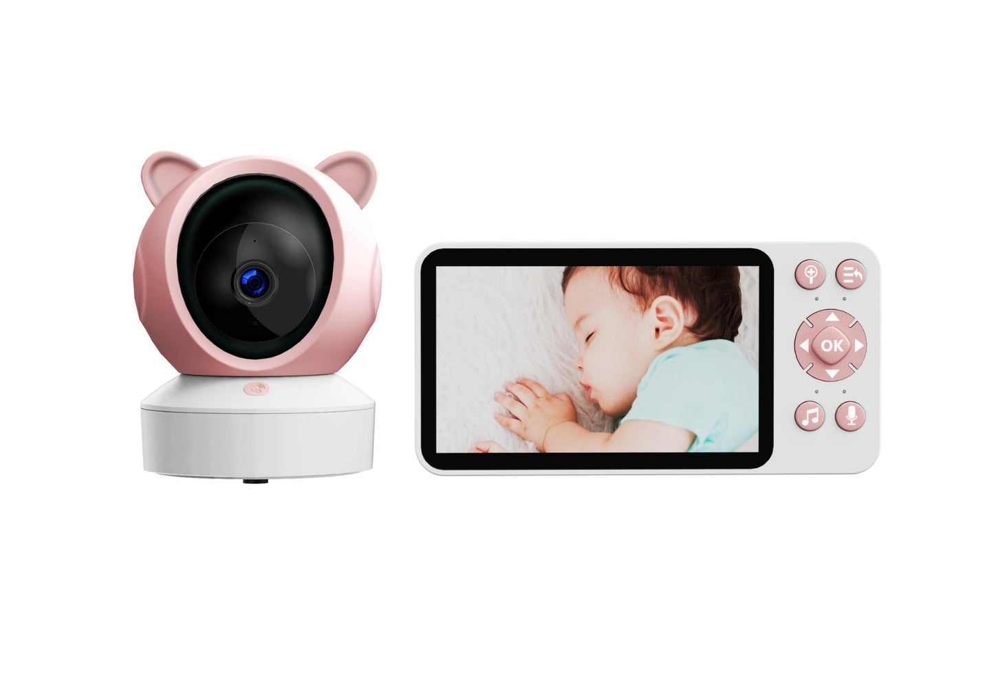 ieGeek 5" 2K/3MP Baby Surveillance Camera, 360° PTZ Baby Monitor with Camera and Dual Screen Preview, Motion Detection