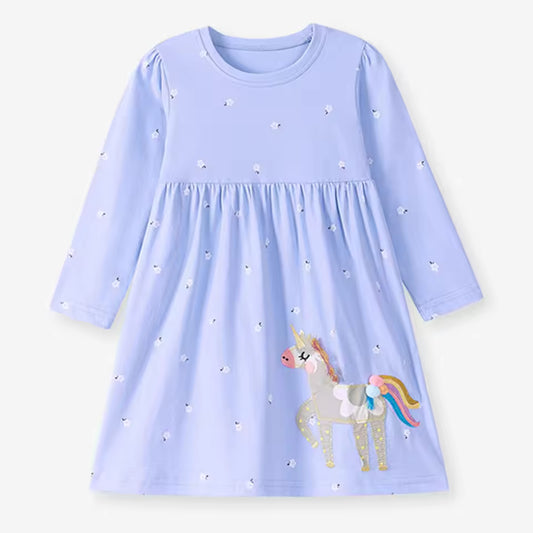 Niedliches Kleid mit Einhorn-Print