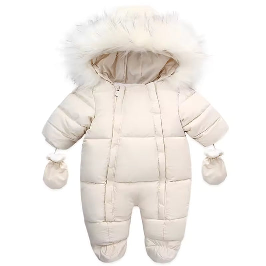 Winteroverall aus Baumwolle mit Handschuhen