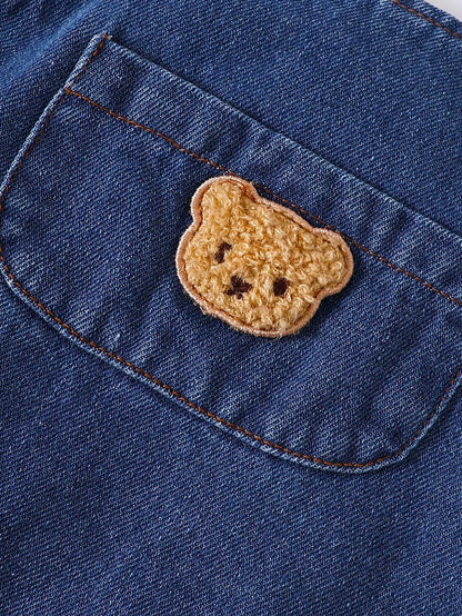 Sommer-Set für Babys – Gestreiftes T-Shirt &amp; Latzhose mit Plüschbär