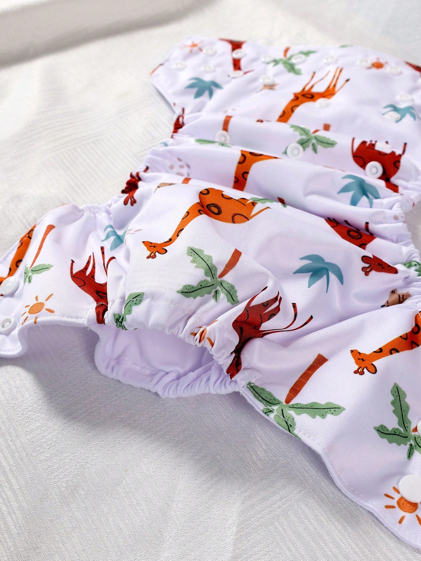 3-teiliges wiederverwendbares Stoffwindelset – Elefant &amp; Giraffe