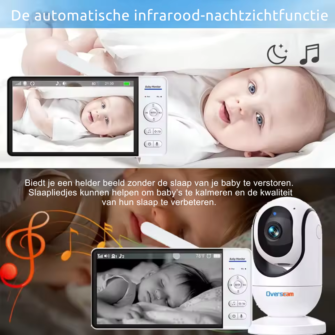 Baby Monitor with Zoom Camera &amp; Temperature Notifications