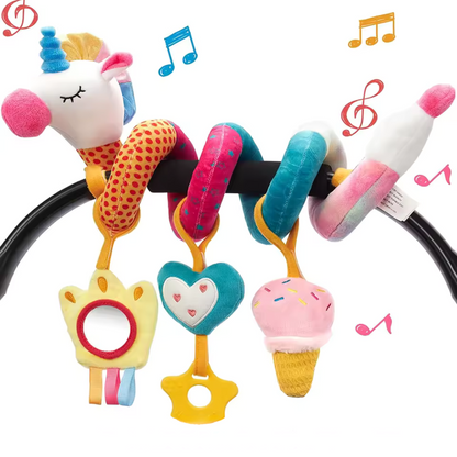 Spielbogen für Kinderwagen mit Plüschtieren