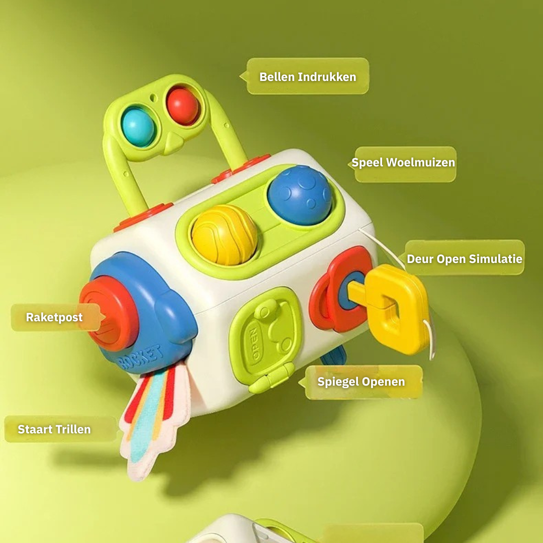 Beschäftigungswürfel-Spielzeug für Kleinkinder