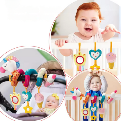 Spielbogen für Kinderwagen mit Plüschtieren