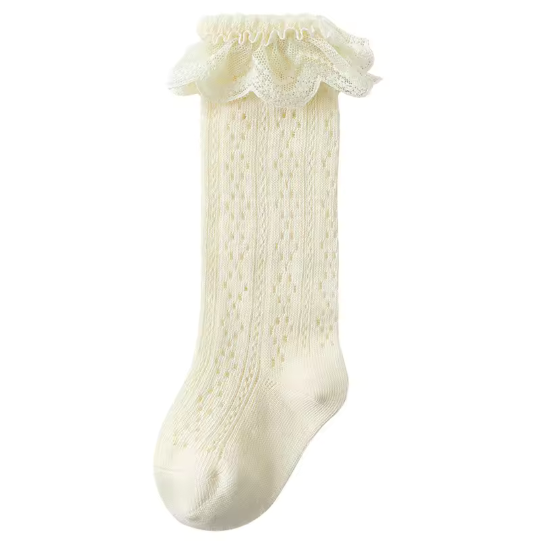 Weiche Spitzen-Kniestrümpfe für Mädchen