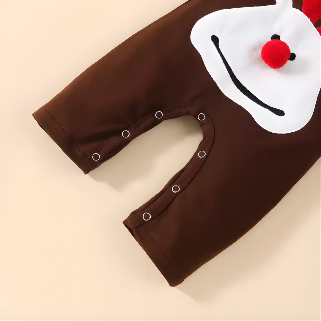 Baby Kerst Jumpsuit met Capuchon