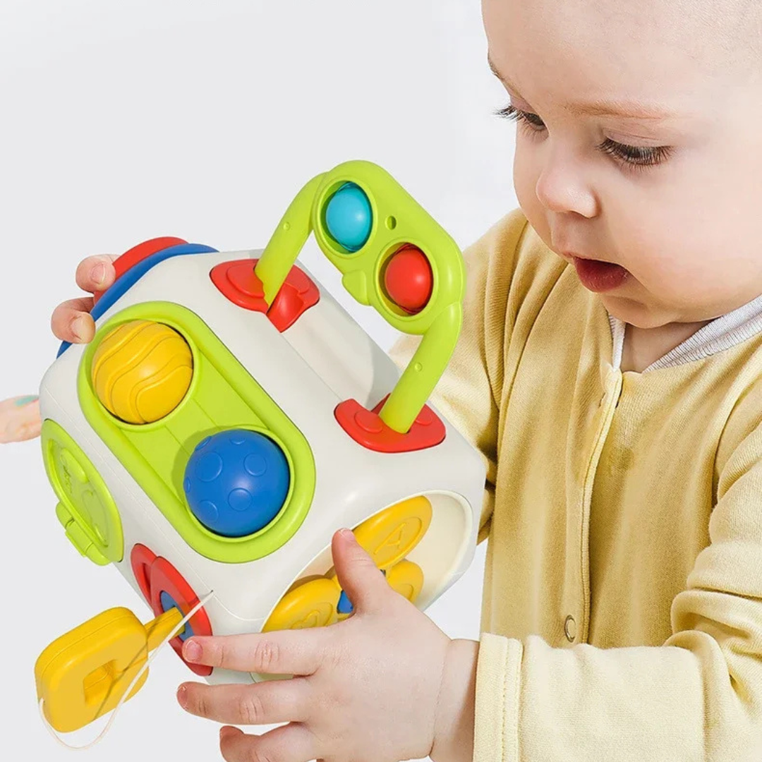 Beschäftigungswürfel-Spielzeug für Kleinkinder
