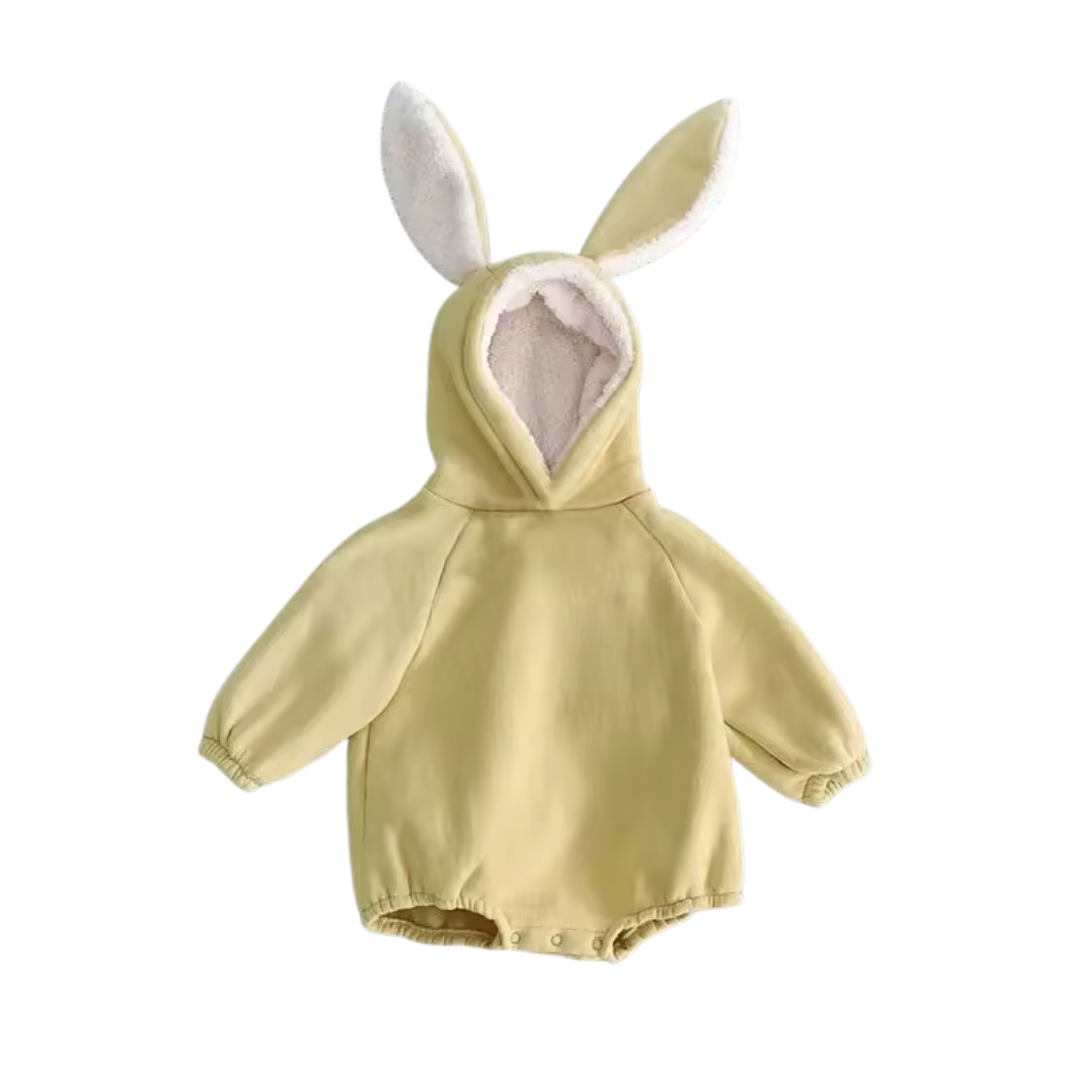 Baby Romper with Bunny Ears and Hood