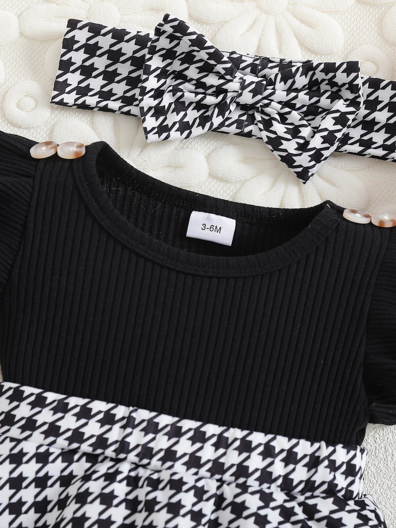 Sommerkleid für Babys, kariert, schwarz