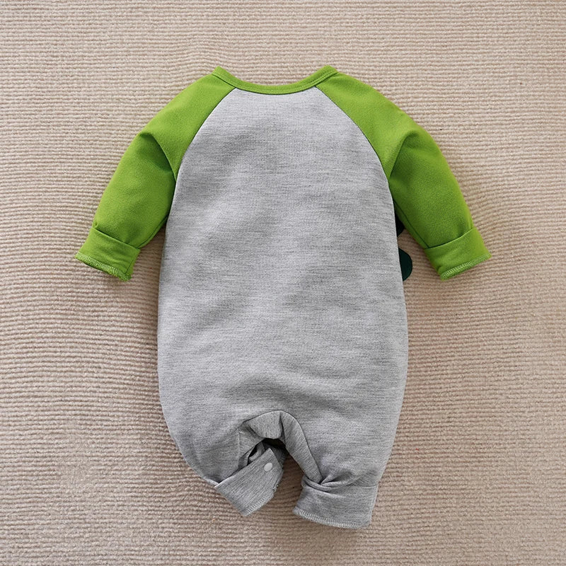 Baby Bodysuit with Dinosaur Print - Green
