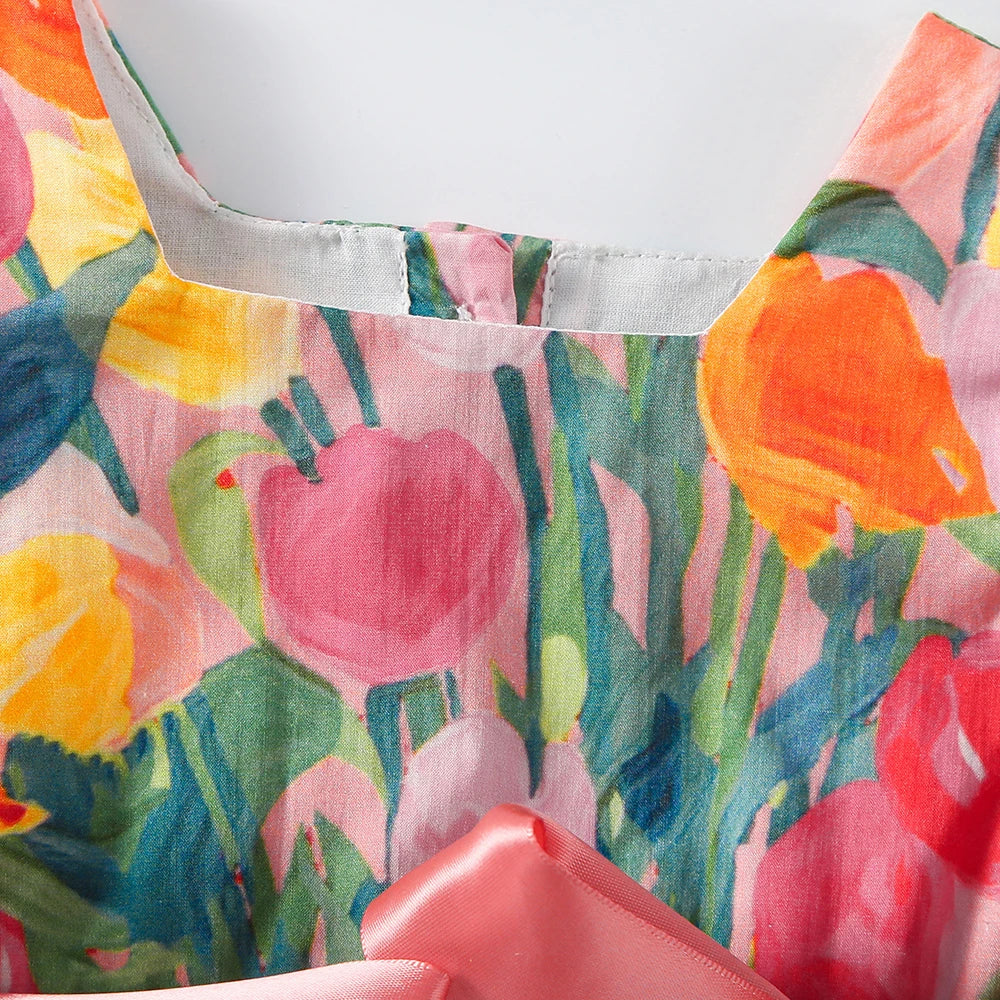 Tulpen-Strampler-Set – Mädchen-Body mit Haarband