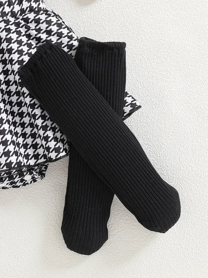 Sommerkleid für Babys, kariert, schwarz