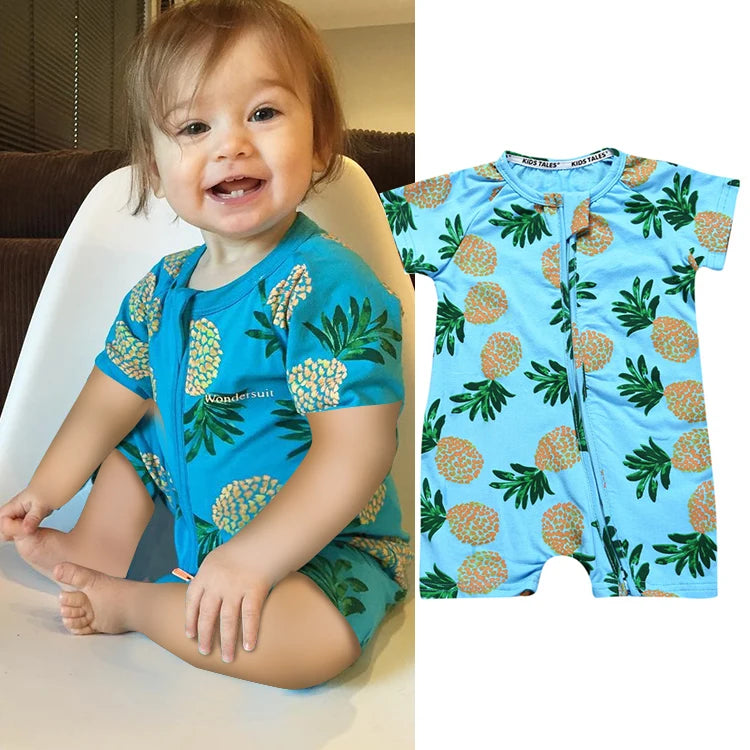 Baby-Strampler, kurzärmelig, Baumwolle, Unisex, bequemer Jumpsuit