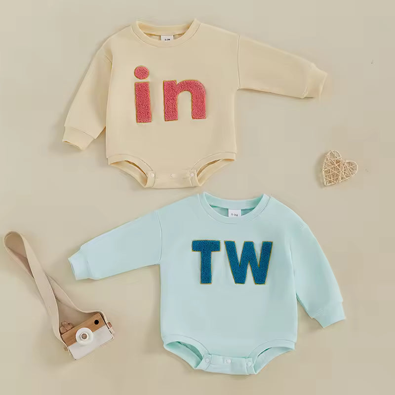 Matching Rompers Set for Newborn Twins