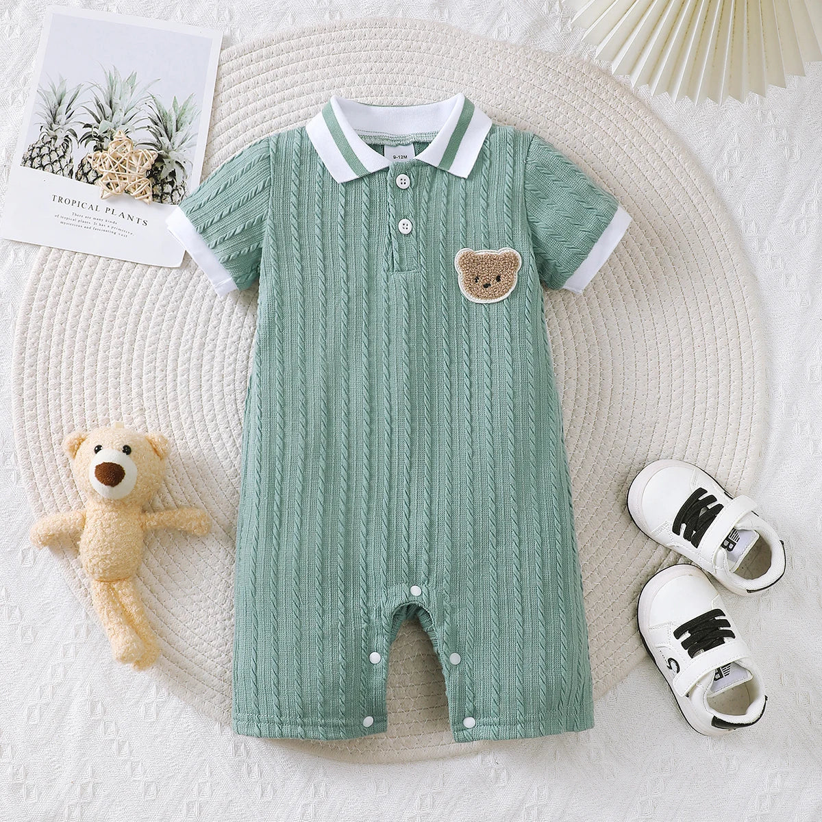 Baby-Jumpsuit Sommer Kleiner Bär Kurzarm