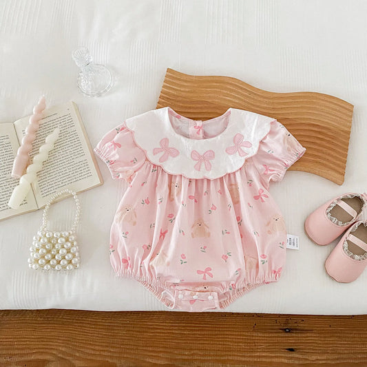 Sommerlicher Baby-Mädchen-Strampler im Prinzessinnen-Stil
