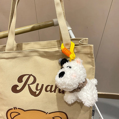 Kleiner Hunde-Kuscheltier-Schlüsselanhänger für die Tasche