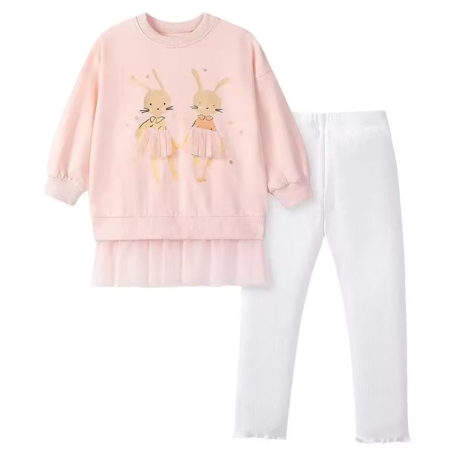 Mädchen-Set aus rosa Tutu-Kleid und Pullover