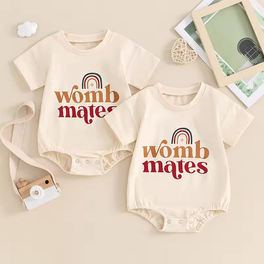 Two-Piece Rainbow Romper Set for Babies