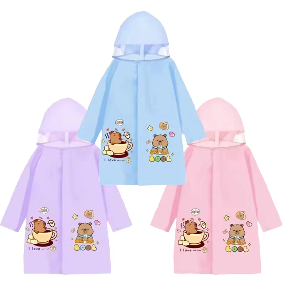 Capybara raincoat with hood 