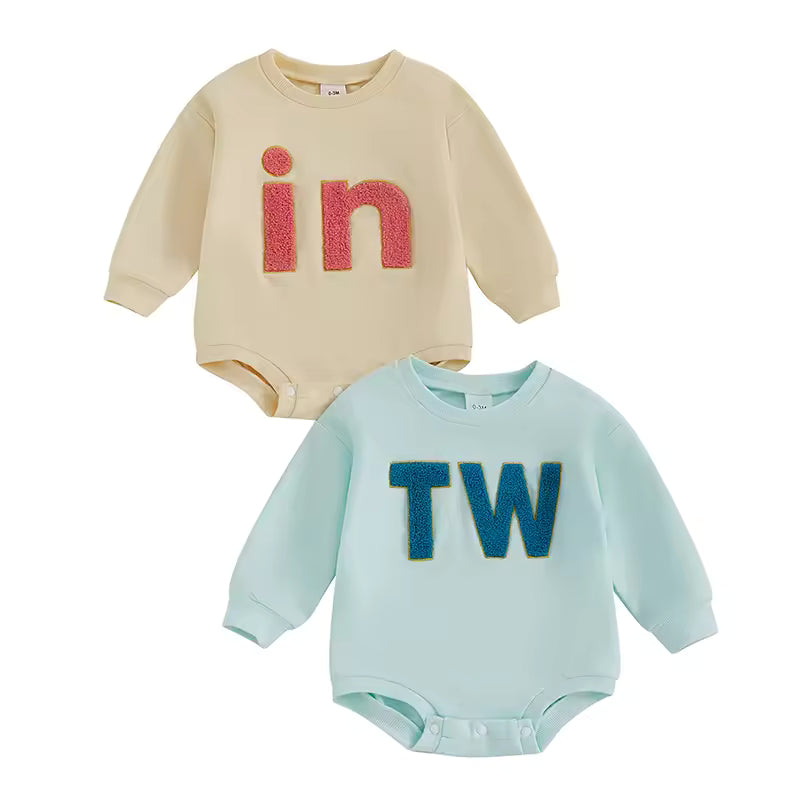 Matching Rompers Set for Newborn Twins