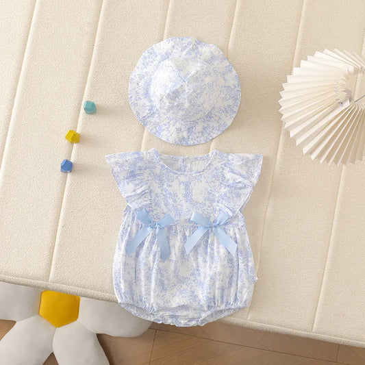 Baby-Mädchen-Strampler-Set – Boho-Blumenmuster