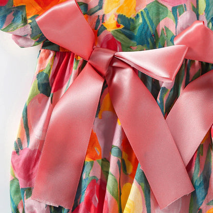 Tulpen-Strampler-Set – Mädchen-Body mit Haarband