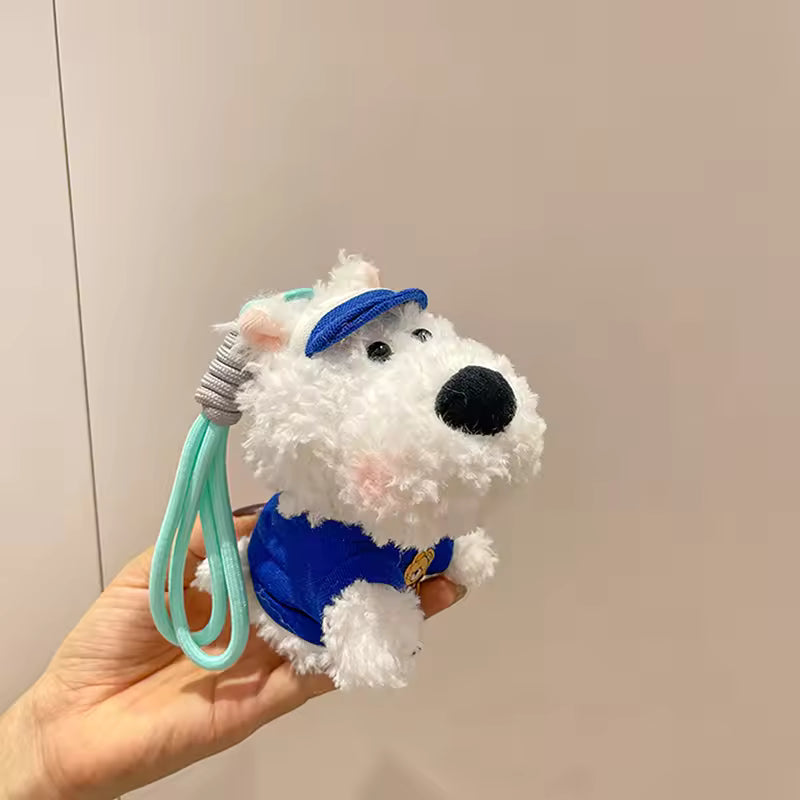 Kleiner Hunde-Kuscheltier-Schlüsselanhänger für die Tasche