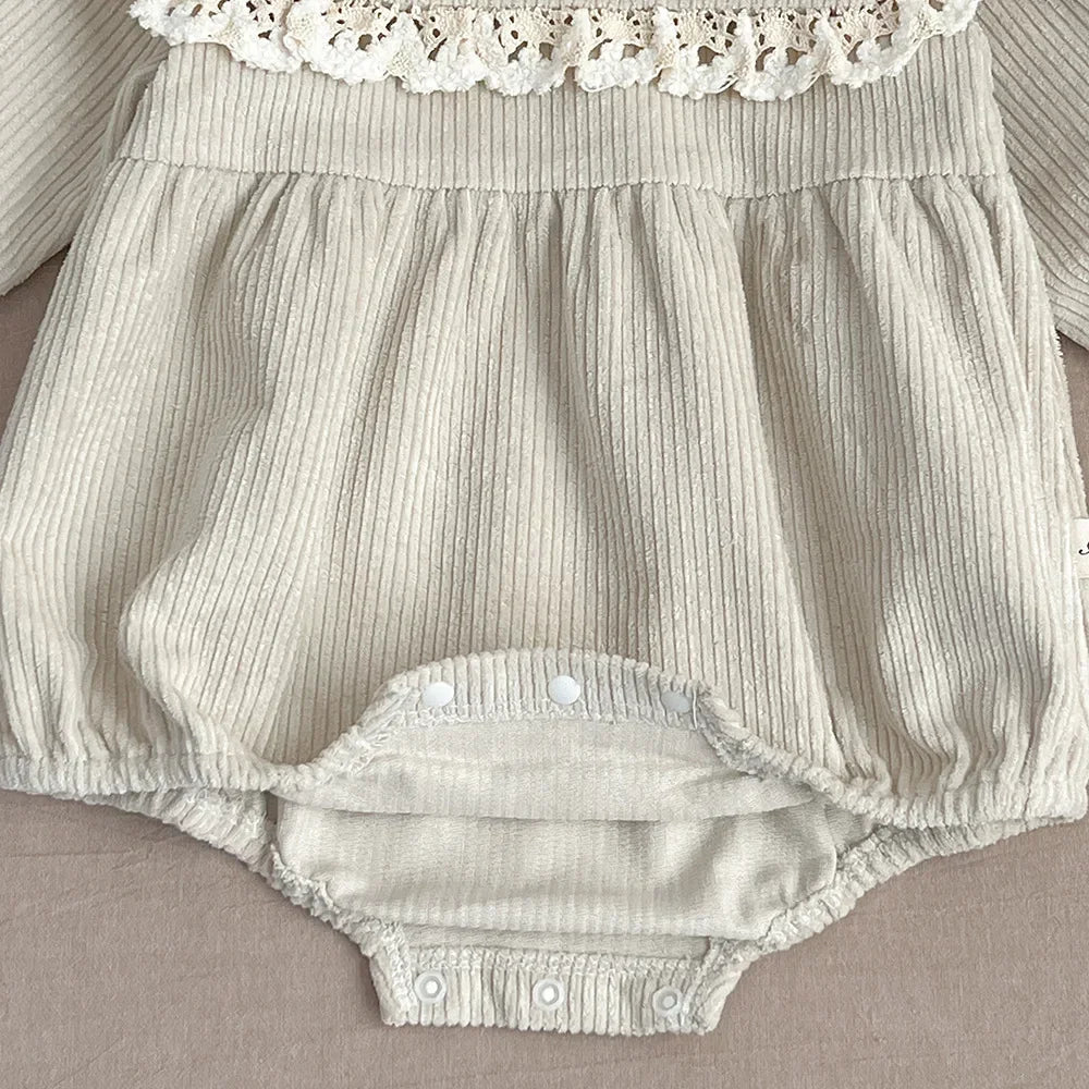 Frühlings-Strampler-Set für Babymädchen – Cord