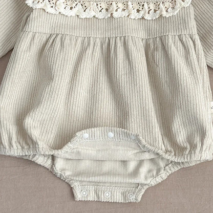 Frühlings-Strampler-Set für Babymädchen – Cord