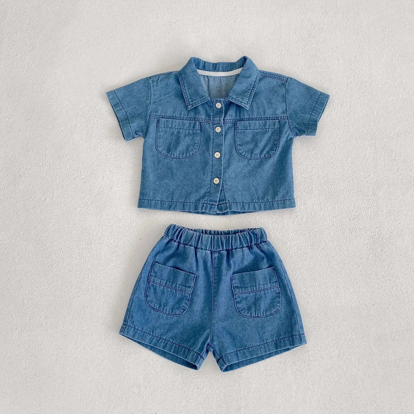Sommer-Set für Babys, 2-teilig: Hemd mit Tasche und Shorts