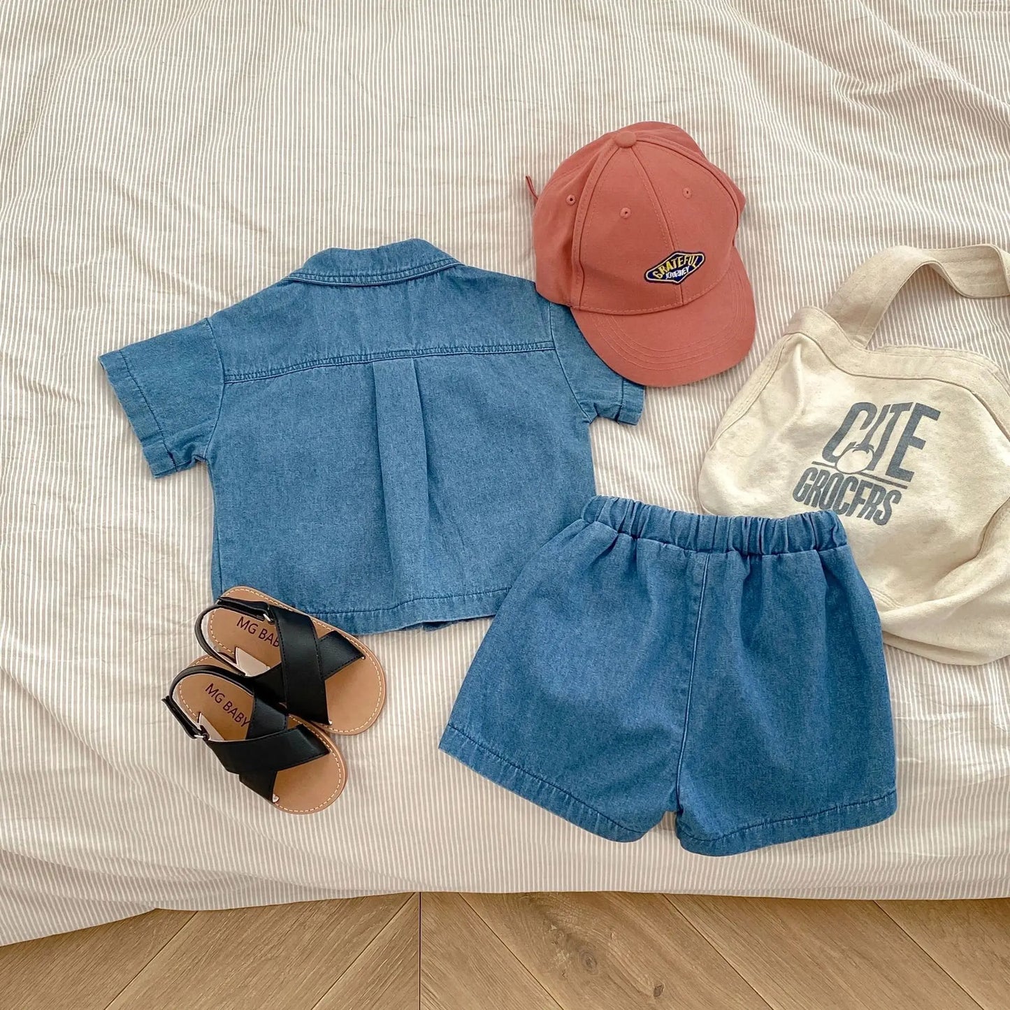 Sommer-Set für Babys, 2-teilig: Hemd mit Tasche und Shorts