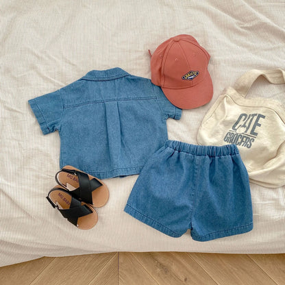 Sommer-Set für Babys, 2-teilig: Hemd mit Tasche und Shorts