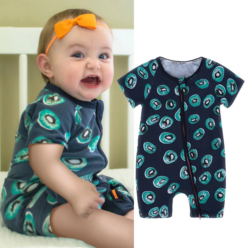 Baby-Strampler, kurzärmelig, Baumwolle, Unisex, bequemer Jumpsuit