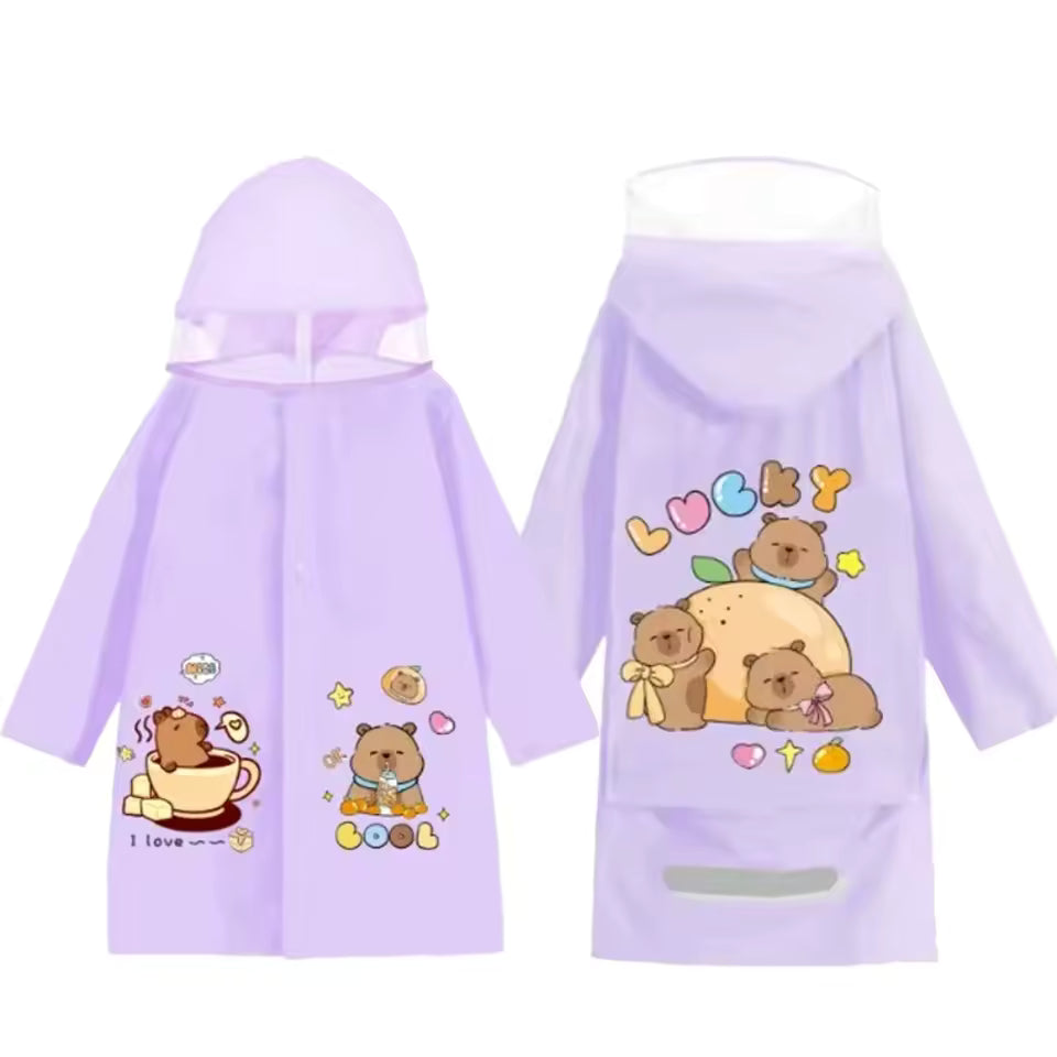 Capybara raincoat with hood 