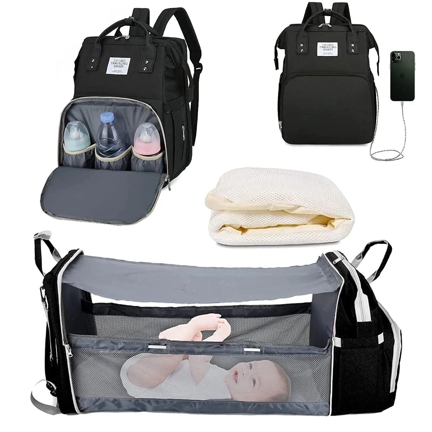 MamaMondo 3-in-1 Diaper Backpack 