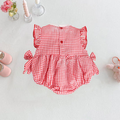 Baby-Strampler für Mädchen – Erdbeerstickerei