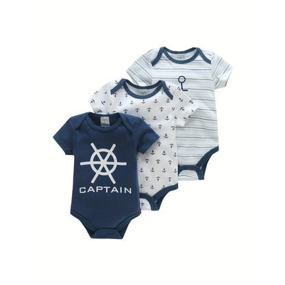 3-teiliges Baby-Strampler-Set, Kurzarm, Sommeroutfit