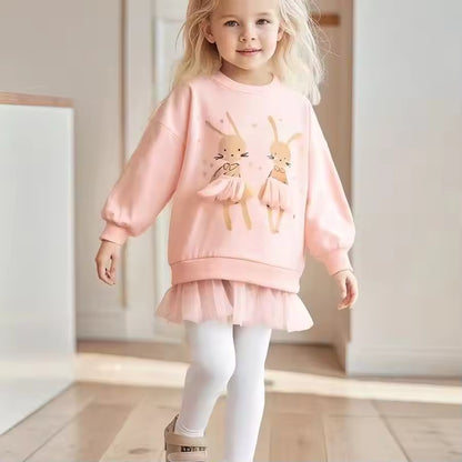 Mädchen-Set aus rosa Tutu-Kleid und Pullover