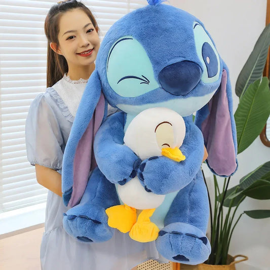 Weiches Kissenpuppe mit Stitch und Ente