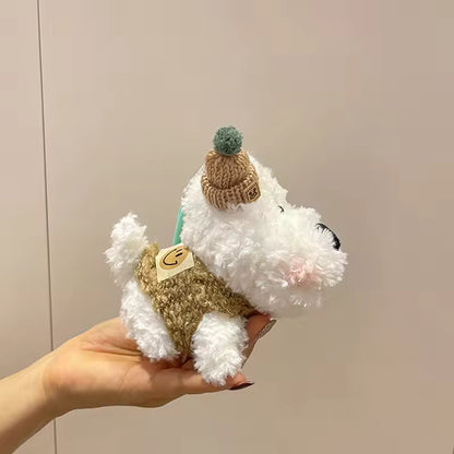 Kleiner Hunde-Kuscheltier-Schlüsselanhänger für die Tasche