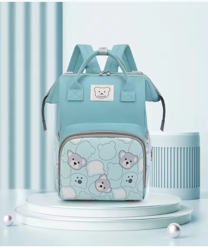 Backpack with bear print