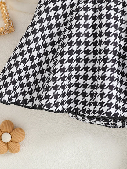 Sommerkleid für Babys, kariert, schwarz