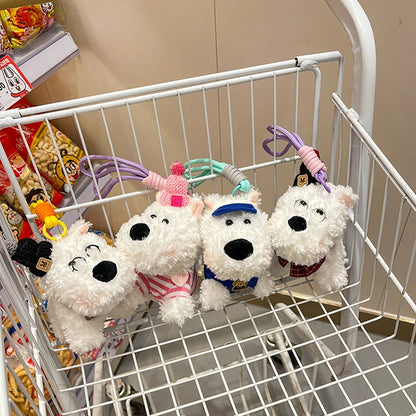 Kleiner Hunde-Kuscheltier-Schlüsselanhänger für die Tasche