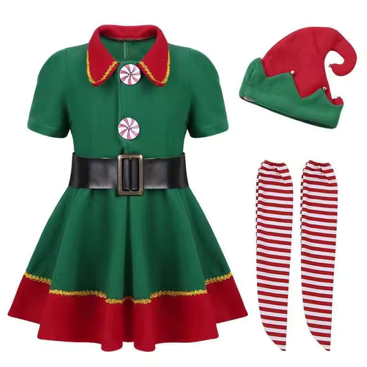 Green Costumes Christmas Party Dress