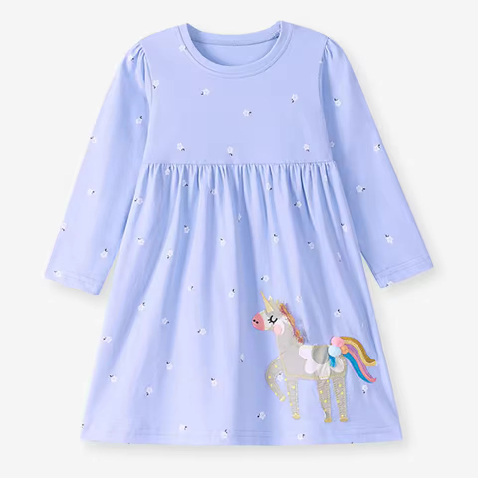 Niedliches Kleid mit Einhorn-Print