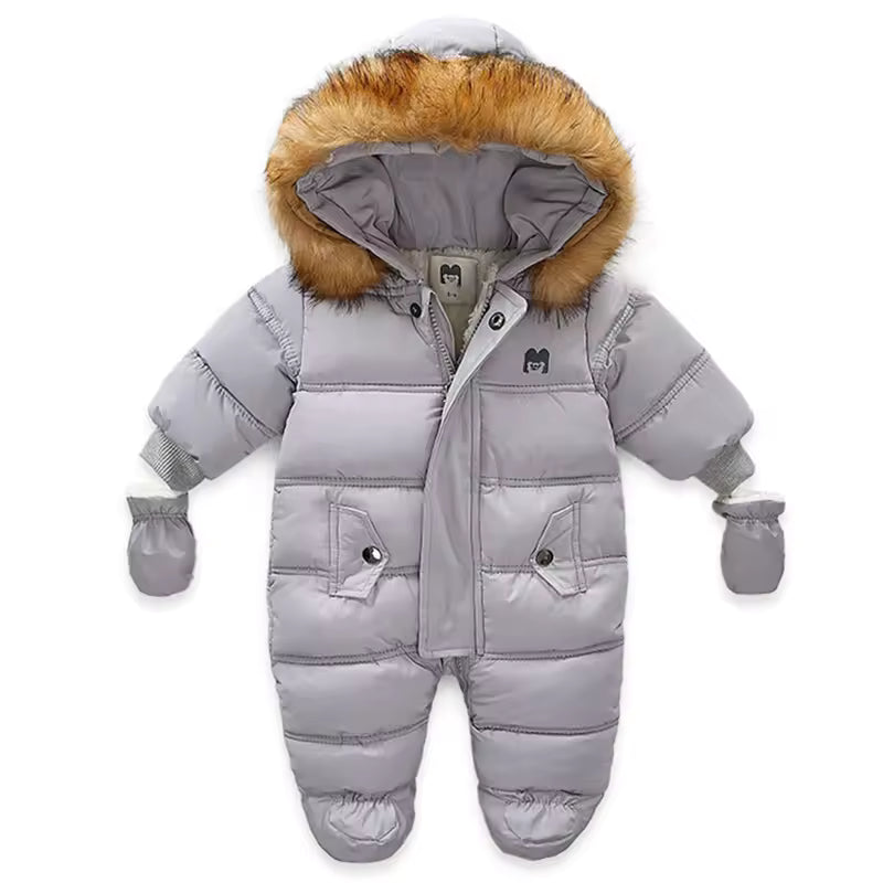 Winteroverall aus Baumwolle mit Handschuhen