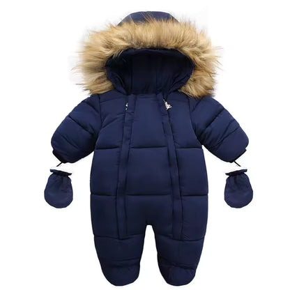 Winteroverall aus Baumwolle mit Handschuhen